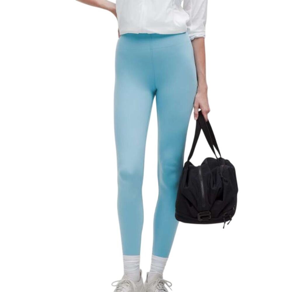 Lululemon NEW Washed Blue Glow Up High Rise 28" Tight Athletic Sporty Leggings